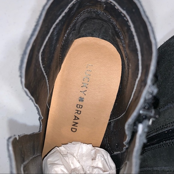 Lucky Brand Black Suede Yabba Booties 8 - Picture 5 of 7